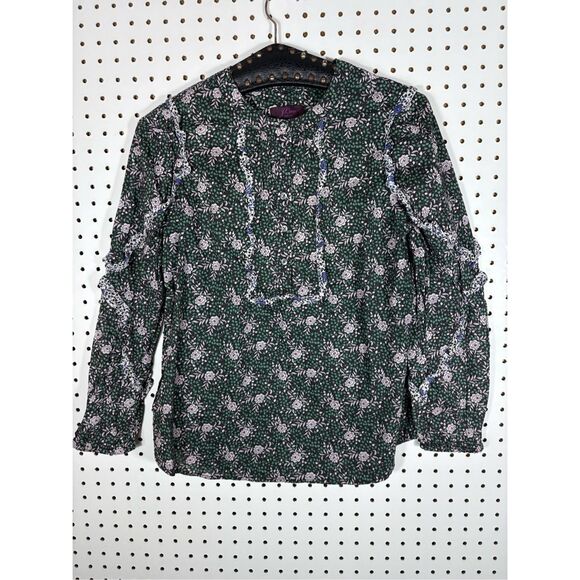 J.Crew Ruffle sleeve blouse in mixed Franklyn floral size   xs - Picture 1 of 3
